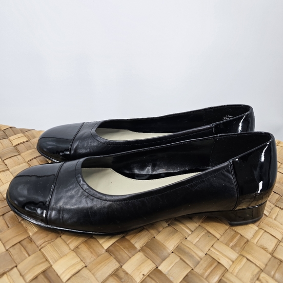 Connie Black Leather Topped Flats Size 10 - Picture 3 of 9